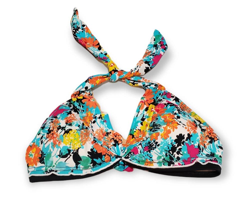 Ocean Avenue Swimwear Multi Colored Floral Padded Bikini Swim Top Adjustable Tie